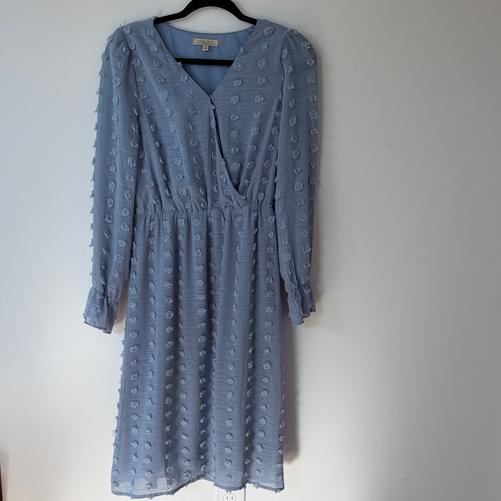 Polagram Light Blue Long Sleeve Dress
